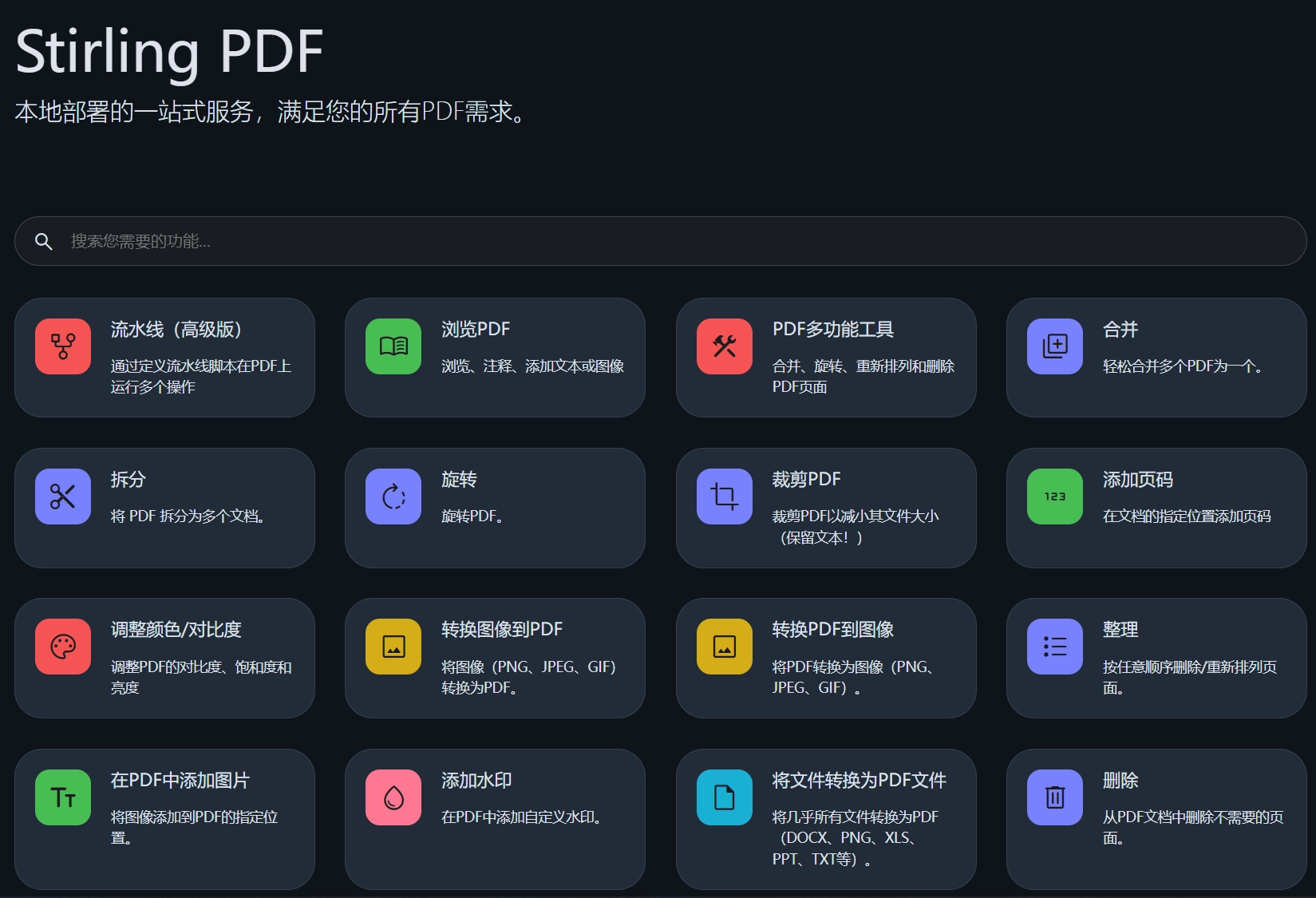 『Stirling-PDF』最强私有化PDF工具箱，还支持OCR扫描！使用Docker部署-第1张图片-IT技术视界